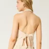 Linen-Blend Halter Vest,Linen-Blend Halter Vest Linen-Blend Halter Vest,Linen-Blend Halter Vest