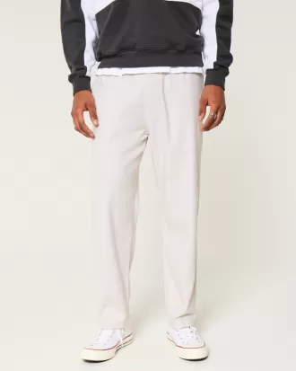 Linen-Blend Loose Pull-On Pants,Linen-Blend Loose Pull-On Pants