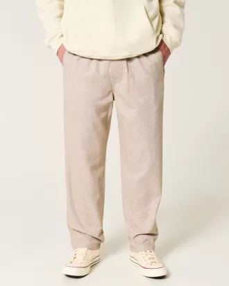 Linen-Blend Loose Pull-On Pants,Linen-Blend Loose Pull-On Pants