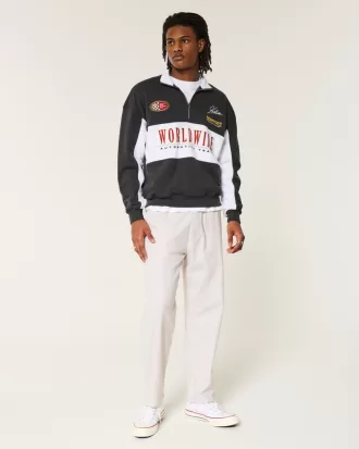 Linen-Blend Loose Pull-On Pants,Linen-Blend Loose Pull-On Pants