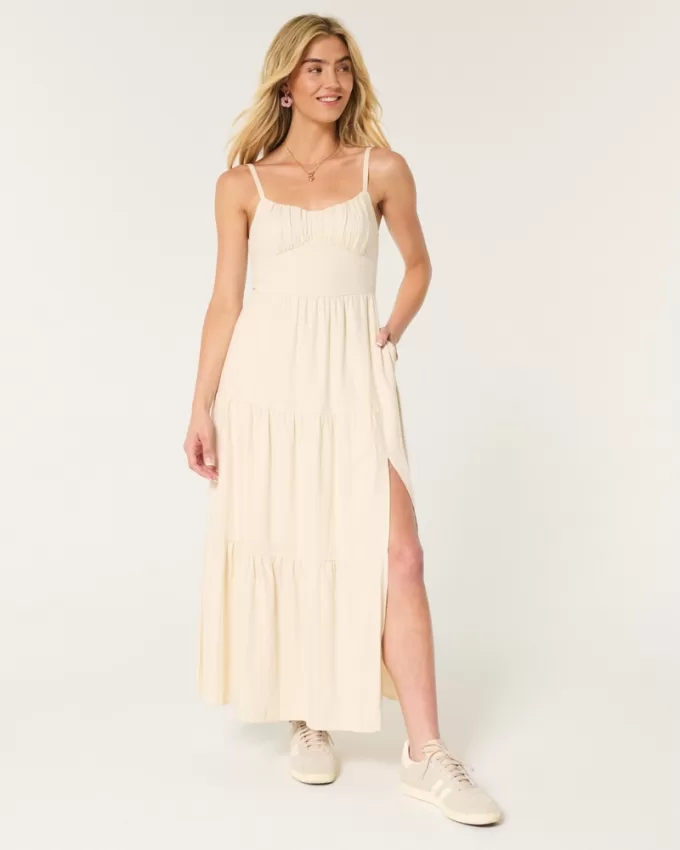 Linen Blend Maxi Dress,Linen Blend Maxi Dress