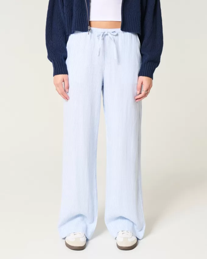 Linen-Blend Pull-On Baggy Pants,Linen-Blend Pull-On Baggy Pants Linen-Blend Pull-On Baggy Pants,Linen-Blend Pull-On Baggy Pants