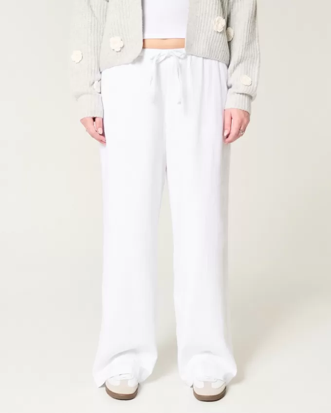 Linen-Blend Pull-On Baggy Pants,Linen-Blend Pull-On Baggy Pants Linen-Blend Pull-On Baggy Pants,Linen-Blend Pull-On Baggy Pants