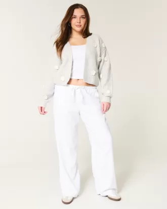 Linen-Blend Pull-On Baggy Pants,Linen-Blend Pull-On Baggy Pants