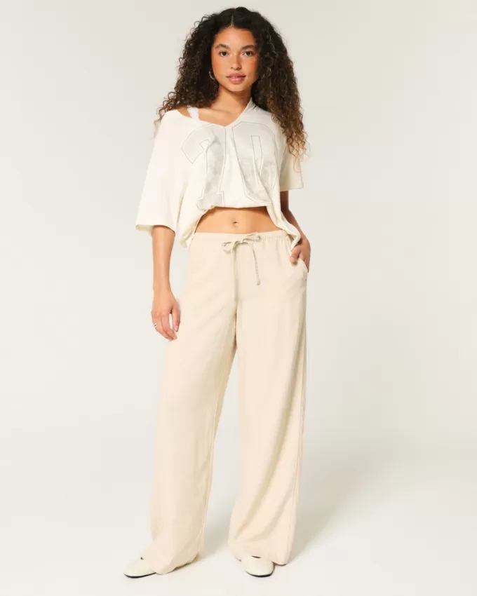 Linen-Blend Pull-On Baggy Pants,Linen-Blend Pull-On Baggy Pants Linen-Blend Pull-On Baggy Pants,Linen-Blend Pull-On Baggy Pants