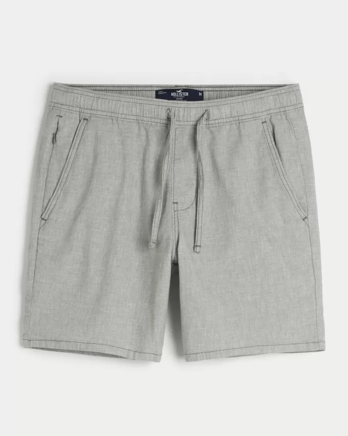 Linen-Blend Pull-On Shorts 7″,Linen-Blend Pull-On Shorts 7″ Linen-Blend Pull-On Shorts 7″,Linen-Blend Pull-On Shorts 7″