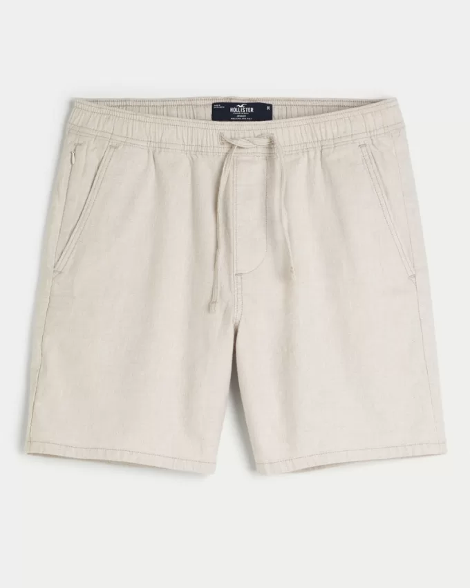 Linen-Blend Pull-On Shorts 7″,Linen-Blend Pull-On Shorts 7″ Linen-Blend Pull-On Shorts 7″,Linen-Blend Pull-On Shorts 7″