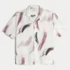 Linen-Blend Short-Sleeve Pattern Shirt,Linen-Blend Short-Sleeve Pattern Shirt Linen-Blend Short-Sleeve Pattern Shirt,Linen-Blend Short-Sleeve Pattern Shirt