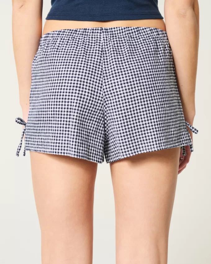 Linen-Blend Side Bow Soft Shorts,Linen-Blend Side Bow Soft Shorts Linen-Blend Side Bow Soft Shorts,Linen-Blend Side Bow Soft Shorts