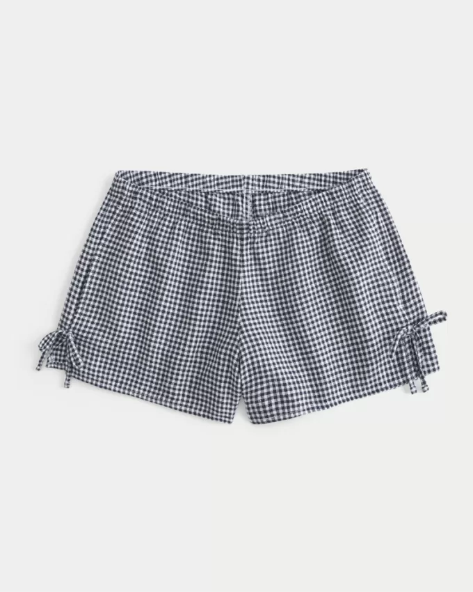 Linen-Blend Side Bow Soft Shorts,Linen-Blend Side Bow Soft Shorts Linen-Blend Side Bow Soft Shorts,Linen-Blend Side Bow Soft Shorts