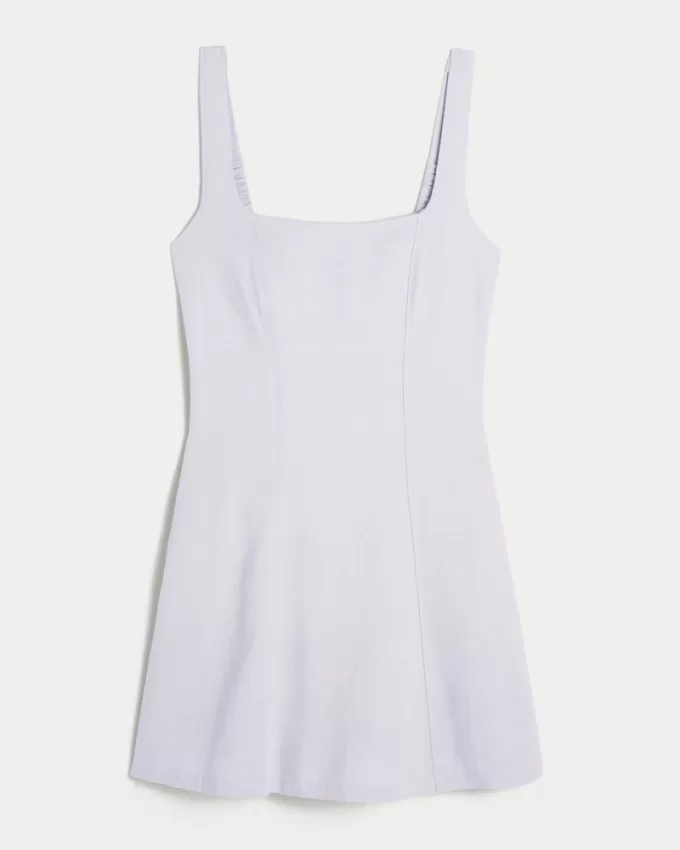 Linen-Blend Structured Mini Dress,Linen-Blend Structured Mini Dress Linen-Blend Structured Mini Dress,Linen-Blend Structured Mini Dress