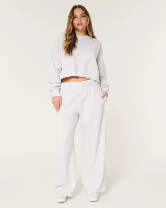 Logo Waist Fleece Wide-Leg Pants,Logo Waist Fleece Wide-Leg Pants