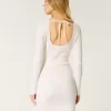 Long-Sleeve Cinch Bust Open-Back Sweater Dress,Long-Sleeve Cinch Bust Open-Back Sweater Dress Long-Sleeve Cinch Bust Open-Back Sweater Dress,Long-Sleeve Cinch Bust Open-Back Sweater Dress