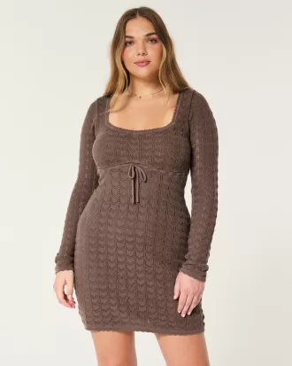 Long-Sleeve Crochet-Style Mini Dress,Long-Sleeve Crochet-Style Mini Dress Long-Sleeve Crochet-Style Mini Dress,Long-Sleeve Crochet-Style Mini Dress