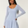 Long-Sleeve Crochet-Style Mini Skater Dress,Long-Sleeve Crochet-Style Mini Skater Dress Long-Sleeve Crochet-Style Mini Skater Dress,Long-Sleeve Crochet-Style Mini Skater Dress