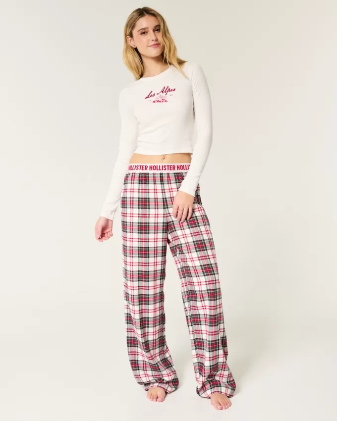 Long-Sleeve Graphic Tee & Flannel Pajama Pants Set,Long-Sleeve Graphic Tee & Flannel Pajama Pants Set Long-Sleeve Graphic Tee & Flannel Pajama Pants Set,Long-Sleeve Graphic Tee & Flannel Pajama Pants Set