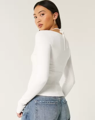 Long-Sleeve Halter Tie Sweater,Long-Sleeve Halter Tie Sweater Long-Sleeve Halter Tie Sweater,Long-Sleeve Halter Tie Sweater