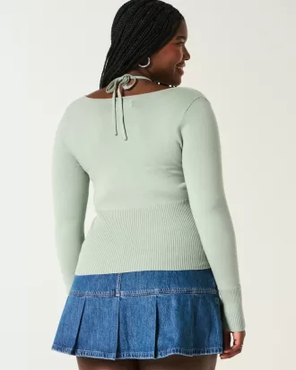 Long-Sleeve Halter Tie Sweater,Long-Sleeve Halter Tie Sweater Long-Sleeve Halter Tie Sweater,Long-Sleeve Halter Tie Sweater