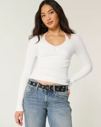 Long-Sleeve Halter Tie Sweater,Long-Sleeve Halter Tie Sweater Long-Sleeve Halter Tie Sweater,Long-Sleeve Halter Tie Sweater