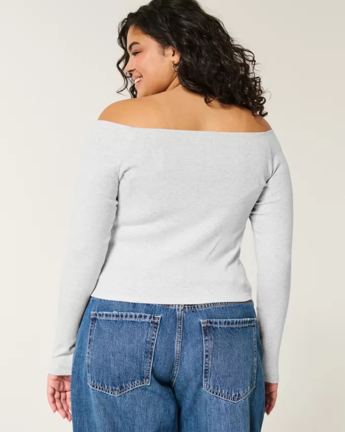 Long-Sleeve Off-the-Shoulder Top,Long-Sleeve Off-the-Shoulder Top Long-Sleeve Off-the-Shoulder Top,Long-Sleeve Off-the-Shoulder Top