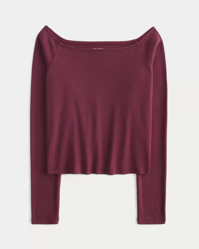 Long-Sleeve Off-the-Shoulder Top,Long-Sleeve Off-the-Shoulder Top Long-Sleeve Off-the-Shoulder Top,Long-Sleeve Off-the-Shoulder Top