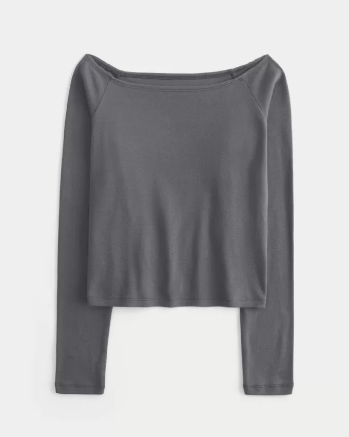 Long-Sleeve Off-the-Shoulder Top,Long-Sleeve Off-the-Shoulder Top Long-Sleeve Off-the-Shoulder Top,Long-Sleeve Off-the-Shoulder Top