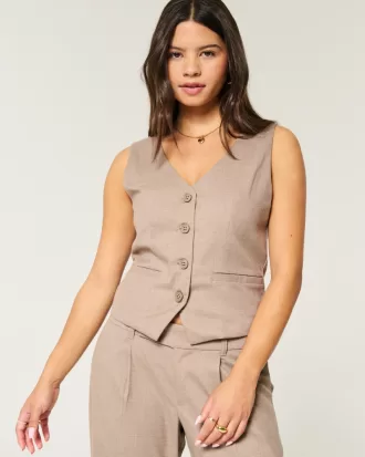 Longer-Length Button-Through Vest,Longer-Length Button-Through Vest Longer-Length Button-Through Vest,Longer-Length Button-Through Vest
