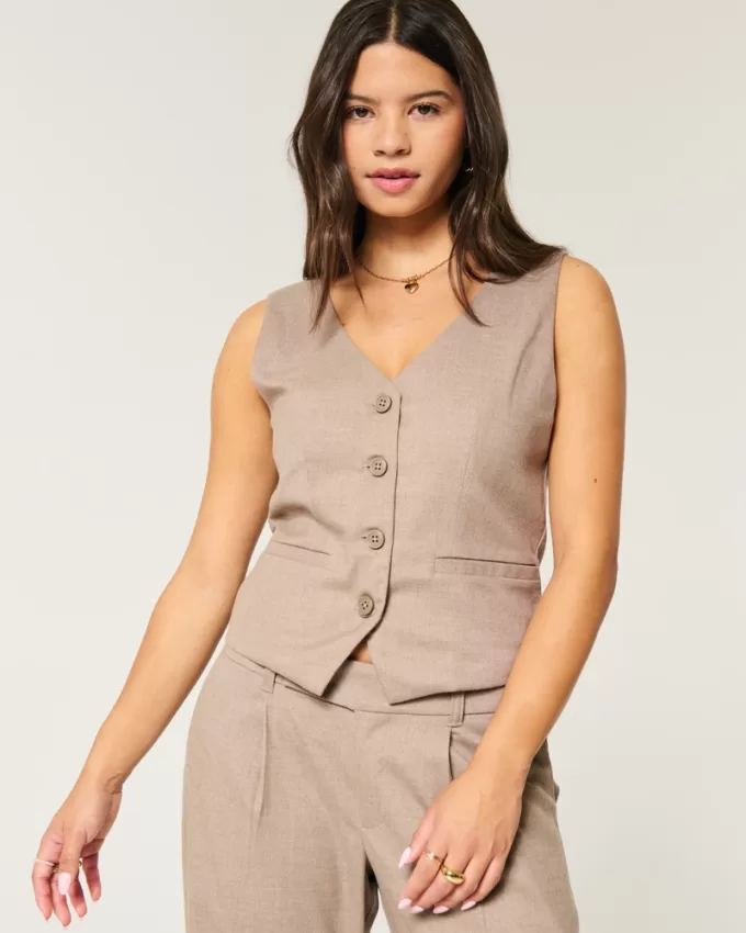Longer-Length Button-Through Vest,Longer-Length Button-Through Vest Longer-Length Button-Through Vest,Longer-Length Button-Through Vest