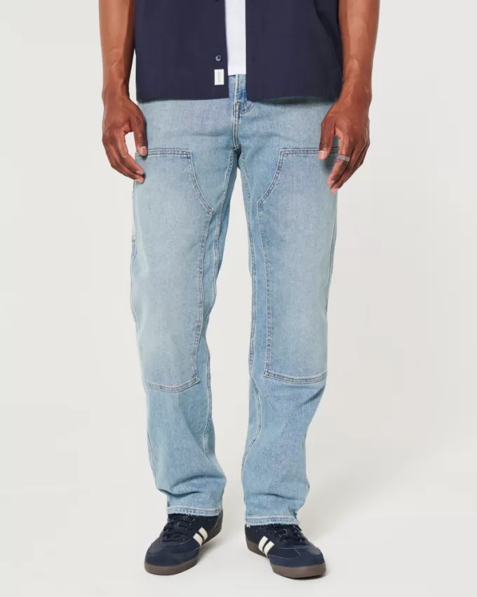 Loose Medium Wash Carpenter Jeans,Loose Medium Wash Carpenter Jeans Loose Medium Wash Carpenter Jeans,Loose Medium Wash Carpenter Jeans