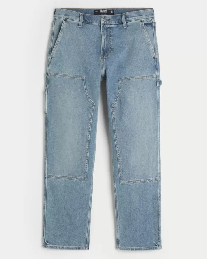 Loose Medium Wash Carpenter Jeans,Loose Medium Wash Carpenter Jeans Loose Medium Wash Carpenter Jeans,Loose Medium Wash Carpenter Jeans
