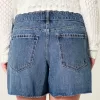 Low-Rise Dark Wash Baggy Denim Shorts 5″,Low-Rise Dark Wash Baggy Denim Shorts 5″