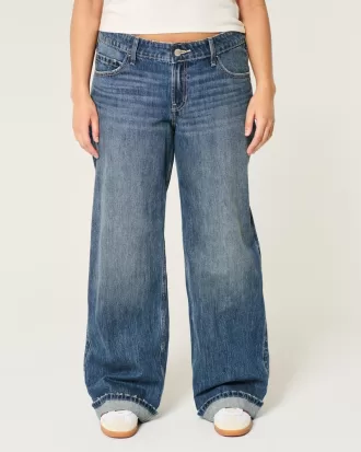 Low-Rise Dark Wash Baggy Jeans,Low-Rise Dark Wash Baggy Jeans