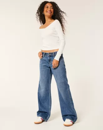 Low-Rise Dark Wash Baggy Jeans,Low-Rise Dark Wash Baggy Jeans