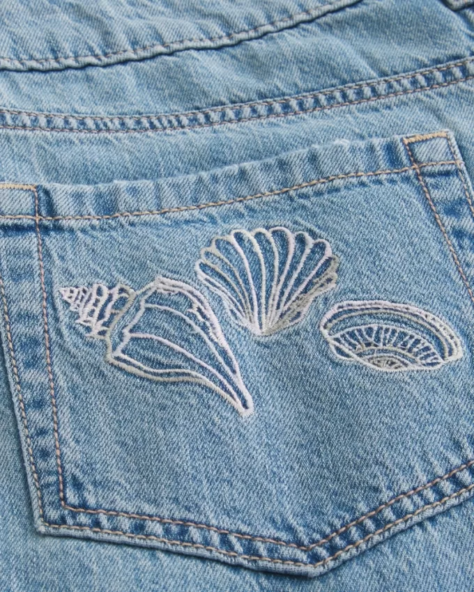 Low-Rise Embroidered Shells Medium Wash Tapered Baggy Ankle Jeans,Low-Rise Embroidered Shells Medium Wash Tapered Baggy Ankle Jeans Low-Rise Embroidered Shells Medium Wash Tapered Baggy Ankle Jeans,Low-Rise Embroidered Shells Medium Wash Tapered Baggy Ankle Jeans
