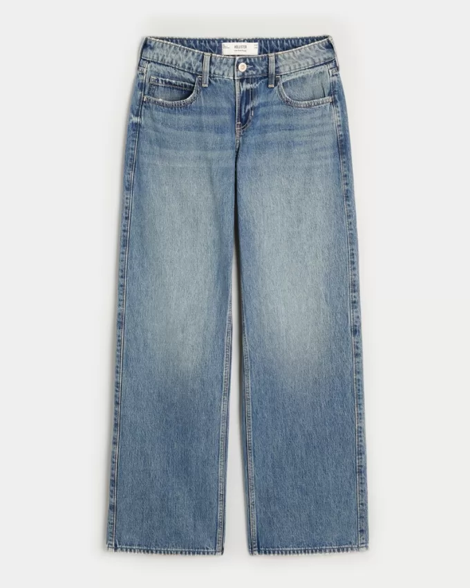 Low-Rise Floral Embroidered Medium Wash Baggy Jeans,Low-Rise Floral Embroidered Medium Wash Baggy Jeans Low-Rise Floral Embroidered Medium Wash Baggy Jeans,Low-Rise Floral Embroidered Medium Wash Baggy Jeans