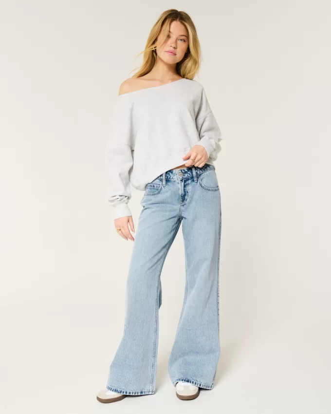 Low-Rise Light Wash Baggy Flare Jeans,Low-Rise Light Wash Baggy Flare Jeans Low-Rise Light Wash Baggy Flare Jeans,Low-Rise Light Wash Baggy Flare Jeans