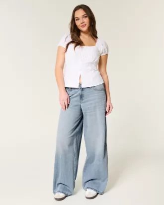 Low-Rise Light Wash Baggy Jeans,Low-Rise Light Wash Baggy Jeans