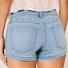 Low-Rise Light Wash Floral Embroidered Denim Shortie Shorts,Low-Rise Light Wash Floral Embroidered Denim Shortie Shorts Low-Rise Light Wash Floral Embroidered Denim Shortie Shorts,Low-Rise Light Wash Floral Embroidered Denim Shortie Shorts