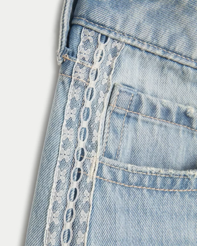 Low-Rise Light Wash Lace Stripe Super Baggy Jeans,Low-Rise Light Wash Lace Stripe Super Baggy Jeans Low-Rise Light Wash Lace Stripe Super Baggy Jeans,Low-Rise Light Wash Lace Stripe Super Baggy Jeans
