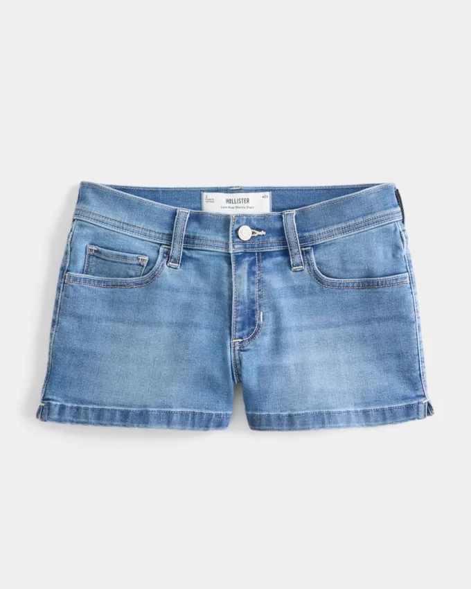 Low-Rise Medium Wash Denim Shortie Shorts,Low-Rise Medium Wash Denim Shortie Shorts Low-Rise Medium Wash Denim Shortie Shorts,Low-Rise Medium Wash Denim Shortie Shorts