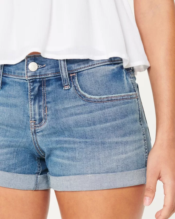 Low-Rise Medium Wash Denim Shorts,Low-Rise Medium Wash Denim Shorts Low-Rise Medium Wash Denim Shorts,Low-Rise Medium Wash Denim Shorts