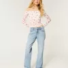 Low-Rise Medium Wash Eyelet Bow Loose Jeans,Low-Rise Medium Wash Eyelet Bow Loose Jeans Low-Rise Medium Wash Eyelet Bow Loose Jeans,Low-Rise Medium Wash Eyelet Bow Loose Jeans