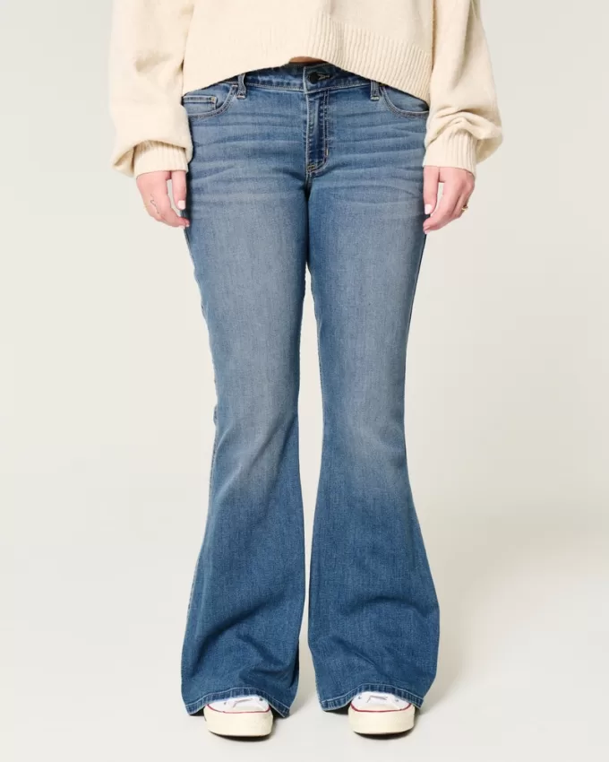 Low-Rise Medium Wash Flare Jeans,Low-Rise Medium Wash Flare Jeans Low-Rise Medium Wash Flare Jeans,Low-Rise Medium Wash Flare Jeans