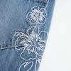 Low-Rise Medium Wash Floral Embroidery Super Baggy Jeans,Low-Rise Medium Wash Floral Embroidery Super Baggy Jeans