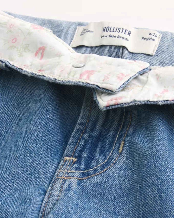 Low-Rise Medium Wash Foldover Waist Baggy Jean,Low-Rise Medium Wash Foldover Waist Baggy Jean Low-Rise Medium Wash Foldover Waist Baggy Jean,Low-Rise Medium Wash Foldover Waist Baggy Jean