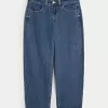 Low-Rise Medium Wash Tapered Baggy Jeans,Low-Rise Medium Wash Tapered Baggy Jeans