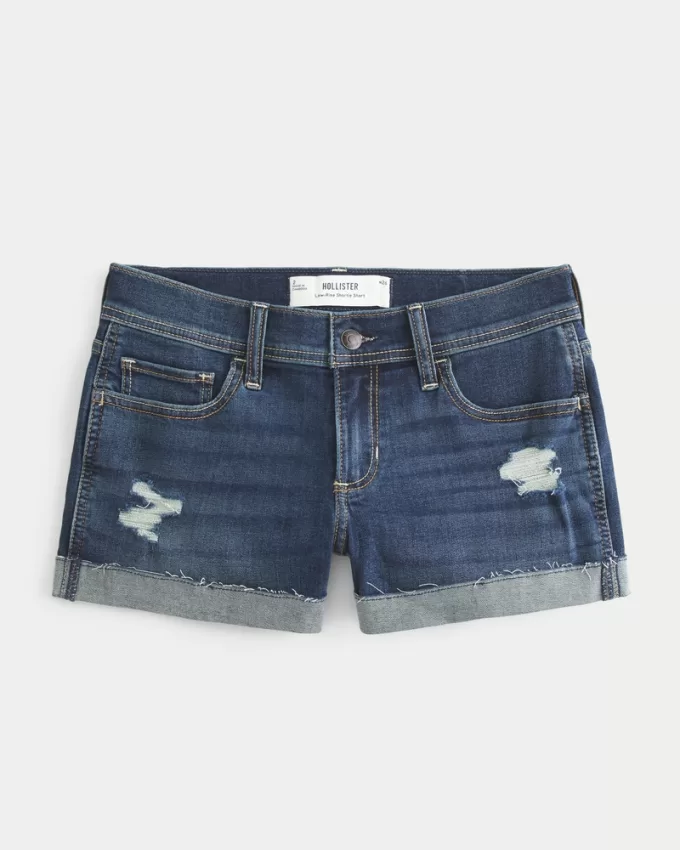Low-Rise Ripped Dark Wash Denim Shortie Shorts,Low-Rise Ripped Dark Wash Denim Shortie Shorts Low-Rise Ripped Dark Wash Denim Shortie Shorts,Low-Rise Ripped Dark Wash Denim Shortie Shorts