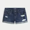 Low-Rise Ripped Dark Wash Denim Shorts,Low-Rise Ripped Dark Wash Denim Shorts Low-Rise Ripped Dark Wash Denim Shorts,Low-Rise Ripped Dark Wash Denim Shorts