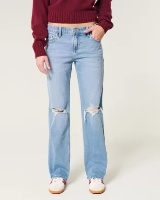 Low-Rise Ripped Medium Wash Relaxed Straight Jeans,Low-Rise Ripped Medium Wash Relaxed Straight Jeans Low-Rise Ripped Medium Wash Relaxed Straight Jeans,Low-Rise Ripped Medium Wash Relaxed Straight Jeans