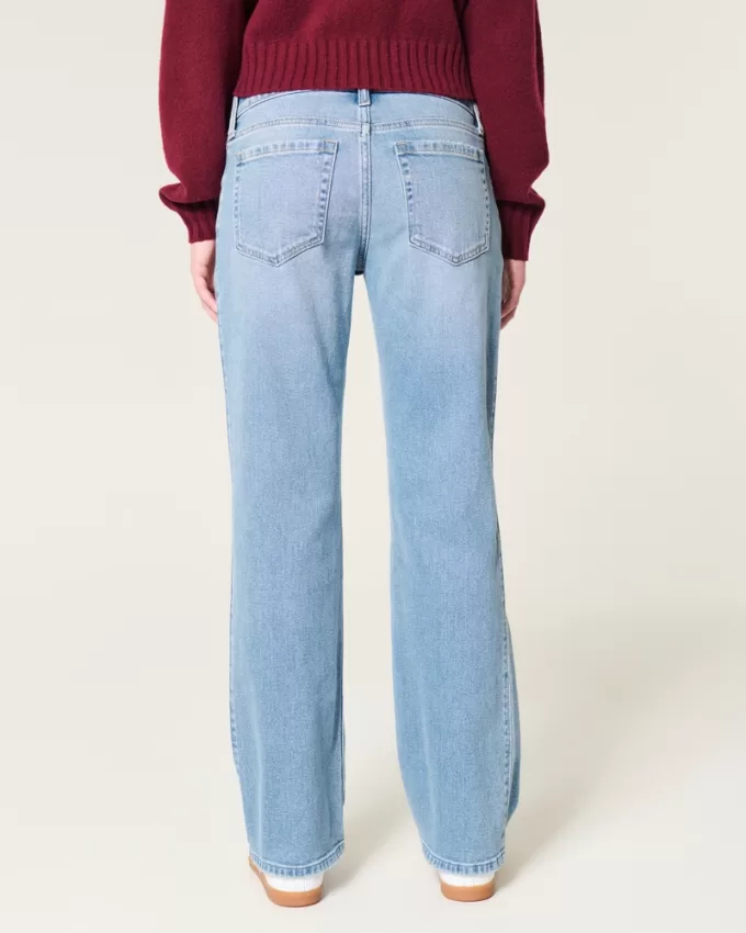 Low-Rise Ripped Medium Wash Relaxed Straight Jeans,Low-Rise Ripped Medium Wash Relaxed Straight Jeans Low-Rise Ripped Medium Wash Relaxed Straight Jeans,Low-Rise Ripped Medium Wash Relaxed Straight Jeans